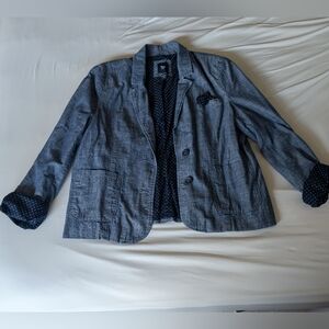 GAP Blue and White Blazer with Classic Lapel